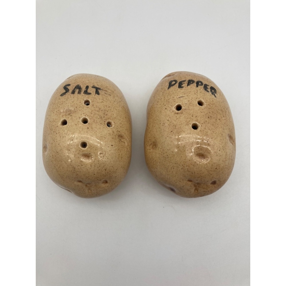 Vintage Potato Salt Pepper Shakers  Ceramic Studio Pottery Handcrafted